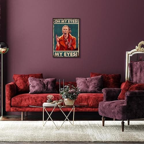 Funny Screaming Woman Quote Wall Art Trendy Oh My Eyes Bathroom Canvas Posters Whimsical Crazy Quirky Humor Prints Painting For Living Room Bathroom Restroom Wall Decor 12x16in Unframed thumbnail 8