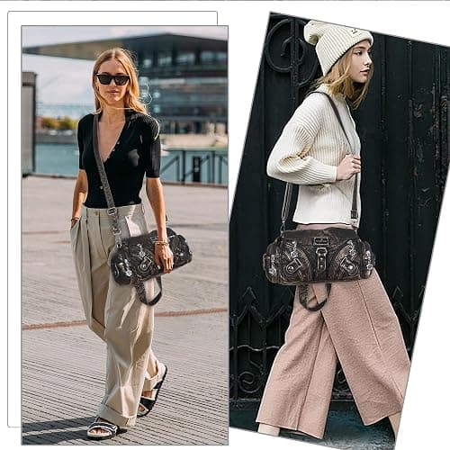 Angel Kiss Purses for Women Small Hobo Shoulder Bags Vagen Leather Multi-Pocket Tote Bag with Zipper thumbnail 2