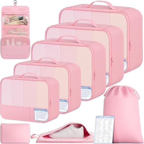 BAGAIL 9 Set Packing Cubes with Packing List Luggage Packing Organizers for Travel Accessories - Image 1