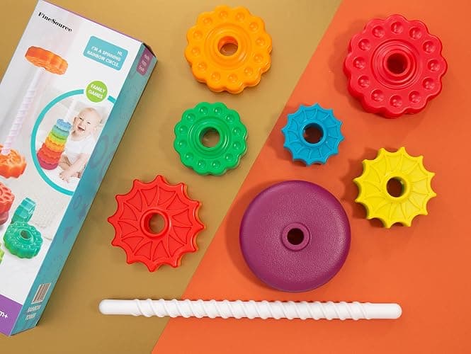 FineSource Spinning Stacking Toys-Spin Toys ABS Plastic and Color Rainbow Design,Focus on Children Educational Kids Brain Development Toys Free Family Games for Birthday Gifts thumbnail 4