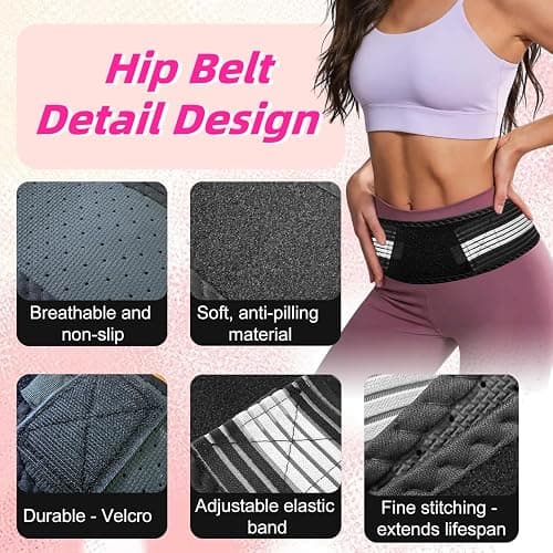 SI Joint Belt for Women, Size M, Sacroiliac Support & Sacral Brace | Dual-Support Orthobelt: SIJ, Trochanter & Sacral Bands Supports Spine/Pelvis, Relieves Sciatica, Disc, Scoliosis, Back Pain thumbnail 4