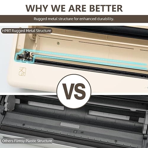 HPRT Portable Printers Wireless for Travel - MT810 Bluetooth Thermal Inkless Compact Printer, Paper Rolls Mobile Printing for Vehicles Office, Compatible with iPhone Android & Laptop - Beige thumbnail 3