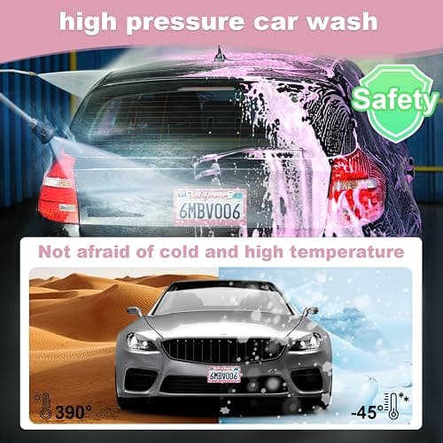QUANQIUFEI 2 Pack Bling License Plate Frames for Women, Sparkly Rhinestone Diamond Car Accessories with Glitter Crystal Caps (Dark Pink) thumbnail 6