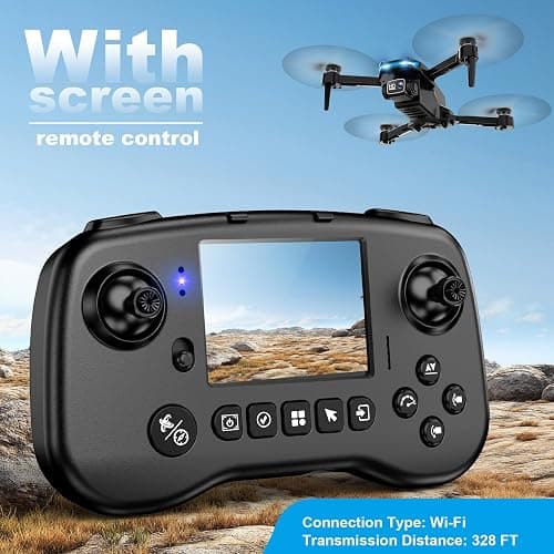 Drone with Camera - Drone with Screen on Controller for Beginners, Foldable Remote Control Quadcopter with Gesture Control, 3D Flip, One Key Start, Emergency Stop, 2 Batteries, Easier to use thumbnail 2