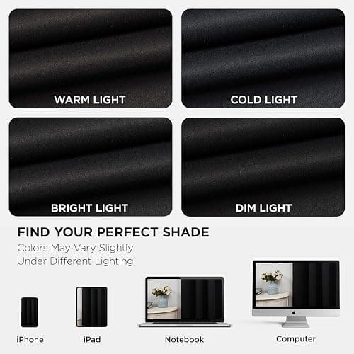 Joydeco Blackout Curtains for Bedroom 84 Inch - Black Out Curtains with Grommets Thermal Insulated Room Darkening Light Blocking, Noise Reducing & Wrinkle-Free Drapes for Living Room Windows, 2 Panels thumbnail 7