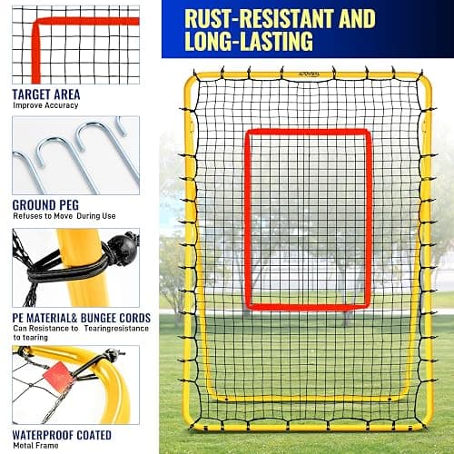 SPOYNAL 7x4 FT Volleyball Rebounder Net, 5-Angle Volleyball Training Equipment, Adjustable Rebounder Net Practice Setting, Spiking, and Bumping, Practice Net for Baseball, Softball, Lacrosse, Soccer thumbnail 2