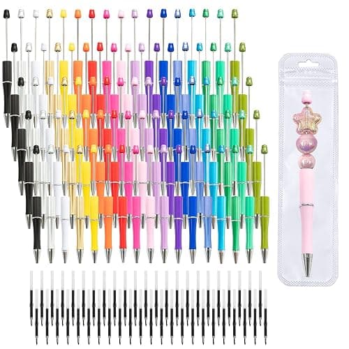 Aolipuyet 210 Pieces DIY Beadable Pen Bulk Kit – 70PCS Ballpoint Pen with Refills & Bags – Beads Pens Supplies, Beaded Pens for DIY Crafting (Beads Not Included) – Office Supplies (Colorful) - Image 1