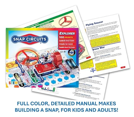 Snap Circuits Jr. SC-100 Electronics Exploration Kit, Over 100 Projects, Full Color Project Manual, 28 Parts, STEM Educational Toy for Kids 8 + thumbnail 7