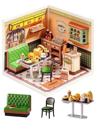 Rolife Super Creator Series, DIY Mini Hong Kong Bites Cafe Dollhouse House Kit, Bulid Scenary for Action Collectible Figures, Creative Gifts for Women Adults - Image 1