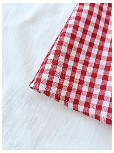 SOLY HUX Girl's Gingham Tops Y2K Cute Blouse Summer Sweetheart Neck Shirts Aesthetic Clothes thumbnail 5