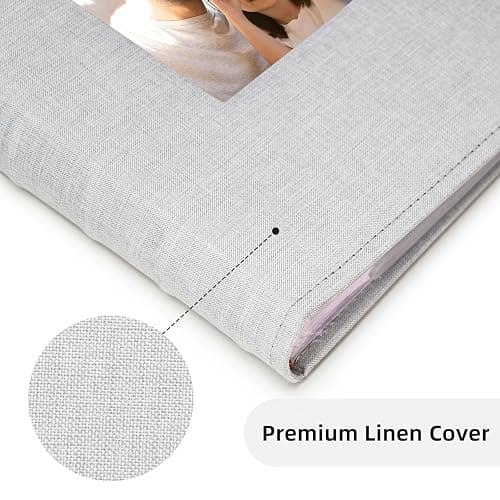 Vienrose Photo Albums 6x4 (15x10 cm) 300 Pockets Linen Cover with Memo Spaces Photobook Large Capacity Pictures Album Memory Book for Wedding, Family, Baby, Holidays, Special Occasions, Light Grey thumbnail 7