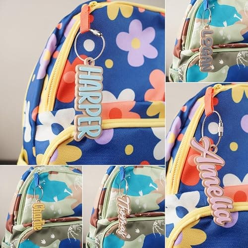 Personalized Backpack Name Tags, Kids Custom Backpack Keychains, Name Tags, Diaper Bag Tags, Lunch Box Keychain (Font #3) thumbnail 5
