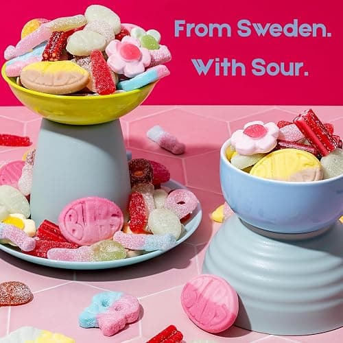Bubs Swedish Candy Mix - Authentic Sweet and Sour Swedish Gummies - 1 Pound of Gummy Candy From Sweden - Bubs Rombs, Bubs Ovals, Big Swedish Candy Skulls, Fizzy Bottles - A Candy Gift for Candy Lovers thumbnail 5
