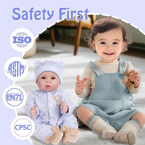 Milidool Lifelike Reborn Baby Dolls Boy- 18-Inch Soft Body Realistic-Newborn Real Life Baby Dolls for Kids Age 3+ thumbnail 3
