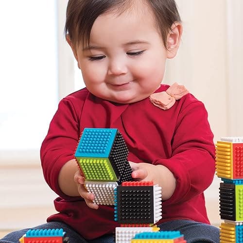 Infantino Press & Stay Sensory Blocks for Babies Age Grade 12m+, 24-Piece Set, Multicolor thumbnail 4