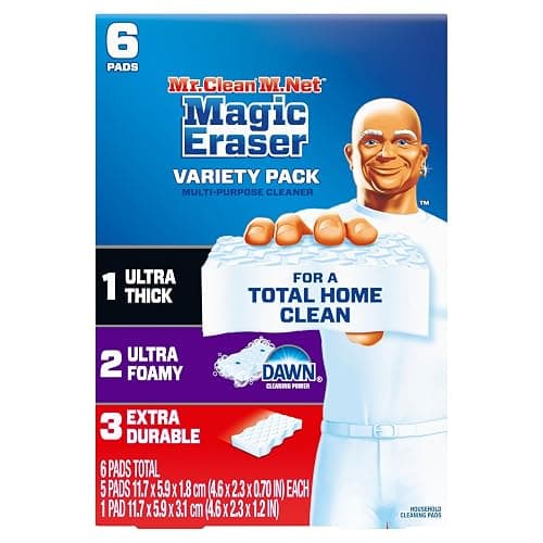 Mr. Clean Magic Eraser Variety Pack with Ultra Thick, Ultra Foamy, and Extra Durable Multi Purpose Cleaner, Magic Eraser Sponge Multi Surface Cleaner, 6ct thumbnail 8