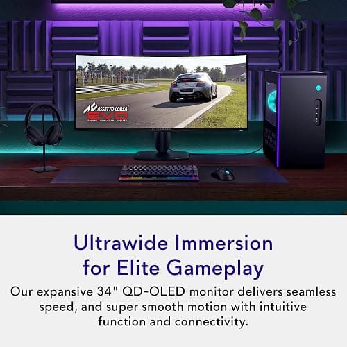 Alienware 34 240Hz QD-OLED Curved Gaming Monitor - AW3425DW - 34.2-inch WQHD (3440 x 1440) 0.03ms Display, 1800R Curve, AMD FreeSync Premium Pro, VESA AdaptiveSync, DisplayHDR TrueBlack 400 thumbnail 2