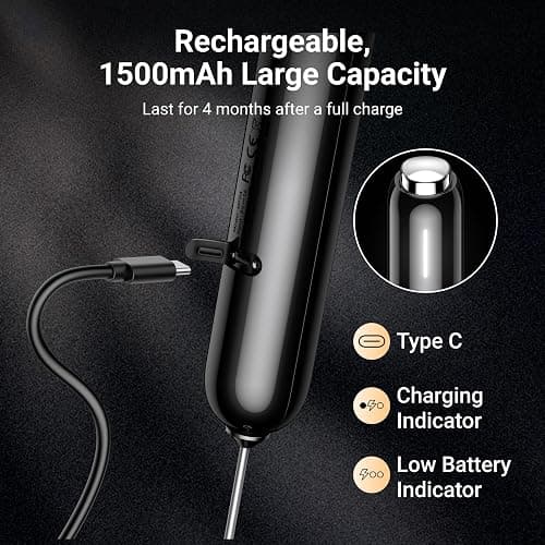 InstaWhisk Milk Frother with Variable Speed, Rechargeable Coffee Frother Wand with Detachable Double Whisk, Drink Mixer Handheld Electric Stirrer for Latte, Cappuccino, Matcha, Almond Milk, Protein thumbnail 4