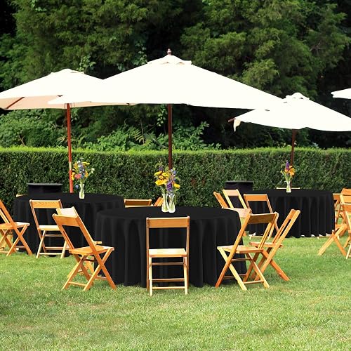 sancua 90 Inch Round Tablecloth Black, 8 Pack - Circle Polyester Fabric Table Cloth for Wedding Party Reception Banquet Birthday, Washable Formal Table Cover (Fit 30-72 Inch Tables) thumbnail 3