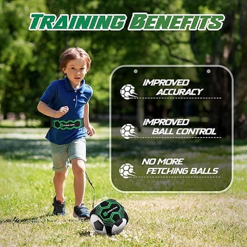 Global Park Soccer Trainer Adjustable Waist Belt - Football Training Equipment Aid for Ball Control, Passing & Shooting, Kick Throw Trainer Solo Practice Volleyball, Rugby for Kids Adults at Home thumbnail 5