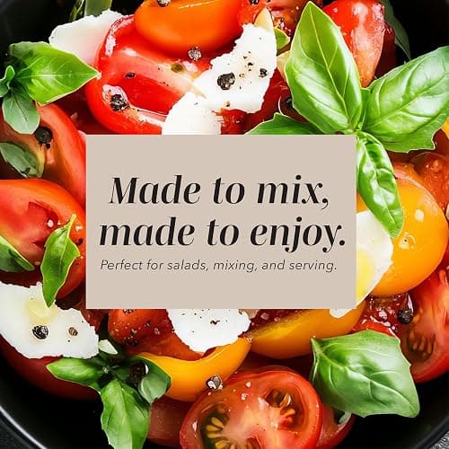 COOK WITH COLOR Mixing Bowls with Lids - 12 Piece Plastic Nesting Bowls Set includes 6 Prep Bowls and 6 Lids, Microwave Safe Mixing Bowl Set, Cream Embossed thumbnail 5
