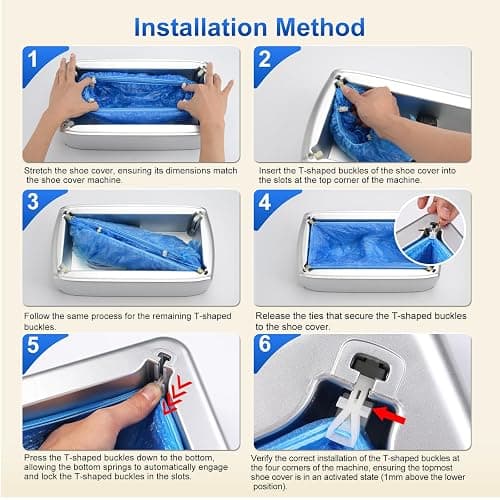 LYSHIYI Shoe Cover Dispenser with 200pcs Disposable Shoe Covers, Automatic Shoe Cover Machine Fits shoes up to Men's size 12, Suitable for Home, Factory, Hospital (Silver) thumbnail 4