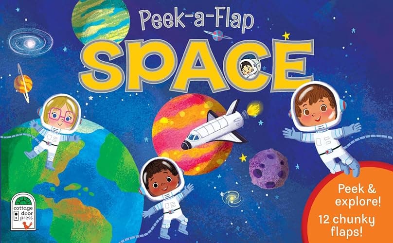 Peek-a-Flap Space Children's Lift-a-Flap Board Book - Planets, Solar System, Outer Space, Rockets & More thumbnail 5