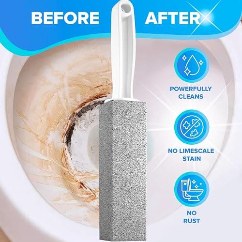 DISIWENE Pumice Cleaning Stone with Handle Toilet Bowl Cleaner Hard Water Ring Remover for Bath/Pool/Kitchen/Household Cleaning (4, 4 Pack with Handle) thumbnail 2