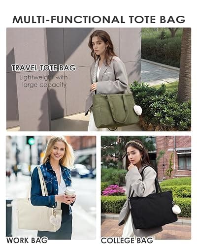 Makukke Cord Tote Bag Shopper Tasche Damen Umhängetasche Groß Handtasche Schultertaschen für Arbeit Büro Reisen Einkaufen Schule thumbnail 3