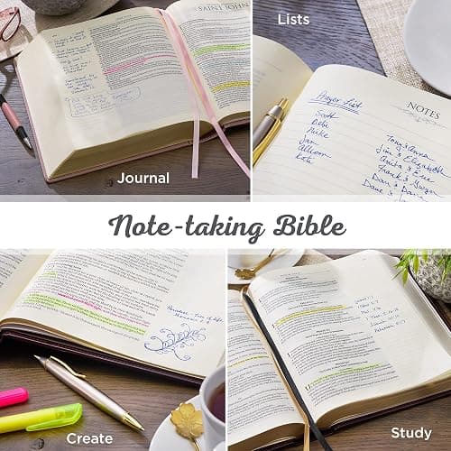 KJV Holy Bible, Note-taking Bible, Faux Leather Hardcover - King James Version, Brown/Pink (KJV Note-taking Editions) thumbnail 5