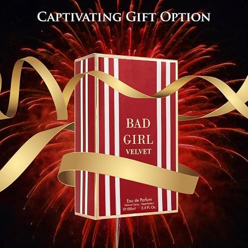 Bad Girl Velvet for Women Eau De Parfum 3.4 fl Oz- Sweet, Warm & Powdery Tone - Combination of Tonka Bean, Vanilla & Praline - Free of Paraben, Vegan & Cruelty-Free - Elegant 100ml bottle thumbnail 7