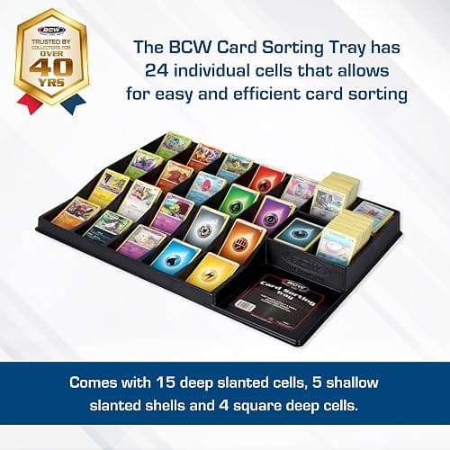 BCW Card Sorting Tray - 1 ct | 24-Cell Trading Card Organizer for TCG & Sports Cards | Ideal for Pokémon, Baseball, and Magic | Lightweight Card Sorter Tray thumbnail 3