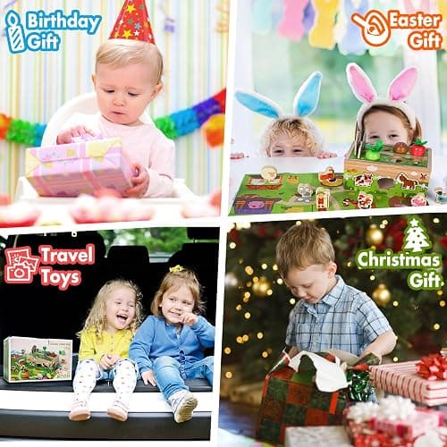 Montessori Wooden Sensory Toddler Toys: Toy for 1 Year Old Boys Girls Birthday Gifts | 1st One First Birthday Gift for 1 Year Old Girl Boy, Educational Learning Toy for 1-2 Year Old Fine Motor Skills thumbnail 5