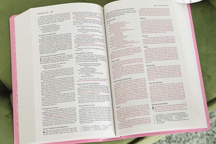 NIV, Gift and Award Bible, Leather-Look, Pink, Red Letter, Comfort Print thumbnail 4