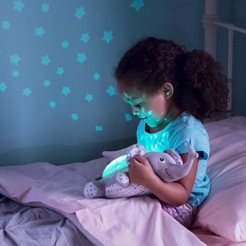 SwaddleMe Slumber Buddies Kuscheltuch (Grauer/Grüner Elefant) - Projektor-Nachtlicht für Kinder mit beruhigenden Liedern und Geräuschen - Slumber Buddy Eddie Elefant thumbnail 4