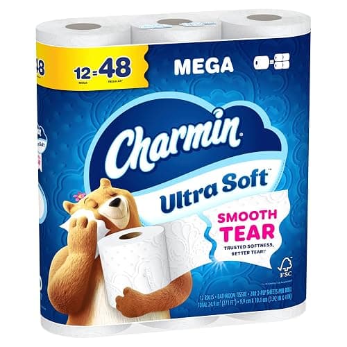Charmin Ultra Soft Toilet Paper, 12 Mega Rolls = 24 Regular Rolls, 2-ply Bath Tissue thumbnail 14