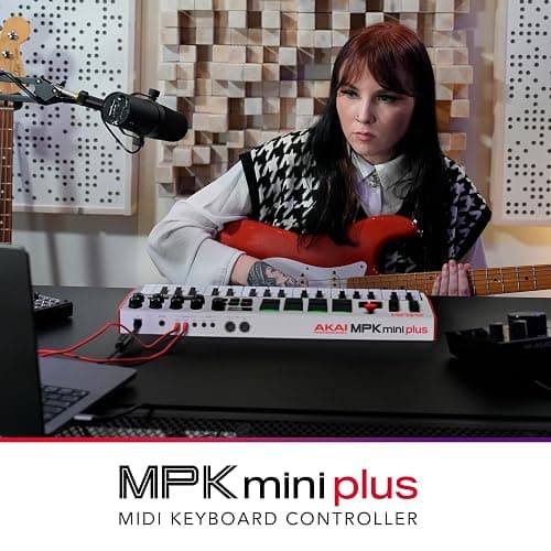 Akai Professional MPK Mini Plus - USB MIDI Keyboard Controller with 37 Mini Keys, 8 MPC Pads, Sequencer, MIDI/CV/Gate I/O and Native Instruments Sound Package, White Limited Edition thumbnail 10