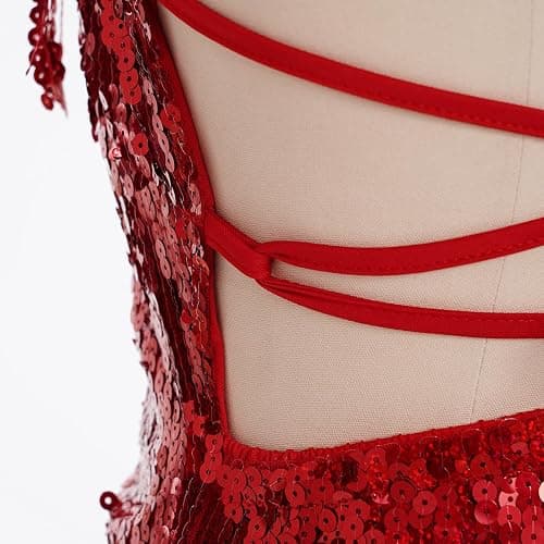 IDOPIP Women Sequin Fringe Bodysuit Sparkly Tassel Leotard Romper Women's Latin Dance Dress Sexy Festival Rave Party Outfits thumbnail 5