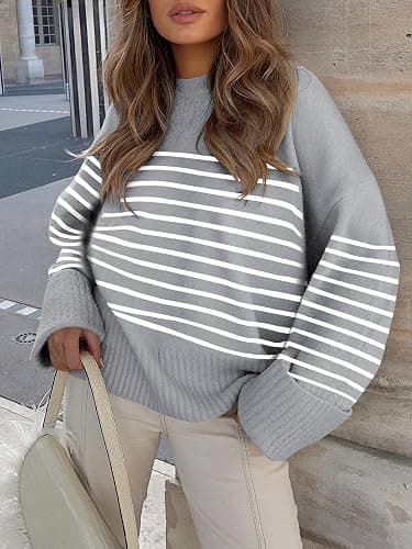 ANRABESS Women's Oversized Sweaters 2025 Long Sleeve Fuzzy Knit Casual Chunky Pullover Sweater Fall Outfits Clothes thumbnail 3