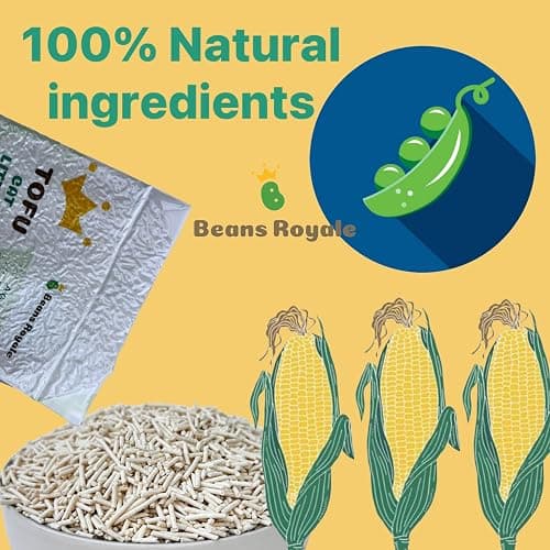 Beans Royale 2pcs Pack (6L x 2) Tofu Cat Litter, Biodegradable, Clumping Kitty Litter, Flushable,Pea Fiber,Dust Free, Odor Control, Low Tracking, Lightweight thumbnail 8