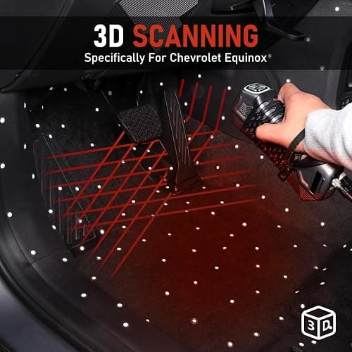 Runine Carbon Fiber Floor Mats for 2018-2024 Chevrolet Equinox/GMC Terrain (Not for EV), All Weather Protection TPE Car Mats Custom Car Liners Accessories, Front & 2nd Row Floor Liners Set thumbnail 6