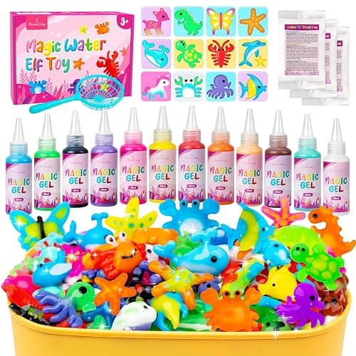 Eleanore's Diary Aqua Fairy Water Gel Kit, Magic Water Elf Toys for Kids | Rainy Days Art & Crafts for Boys Girls - Creative DIY Toys - 12 Gels & 12 Molds - Holiday Family Party Favors Birthday Gifts thumbnail 7