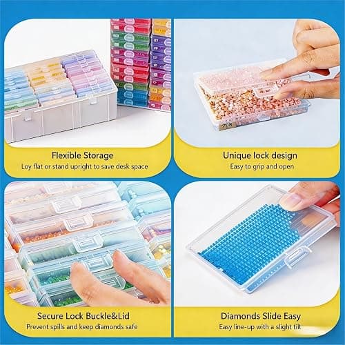 156PCS All Inclusive Diamond Art Accessories Kit with A4 Diamond Painting Light Pad Kit,Diamond Art Trays with Lids& 5D Painting Tools Set for Full Drill & Partial Drill Art thumbnail 7