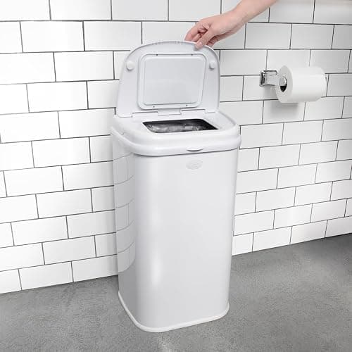 Ubbi Adult Diaper Pail, Steel Odor Locking, No Special Bag Required, Awards-Winning, Modern Design, White thumbnail 8