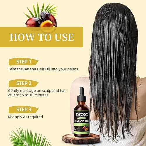 DCXC 100% Pure & Natural Batana Oil for Hair Growth - Strengthens Hair, Reduces Breakage and Hair Loss, Enhances Shine - Nourishment For All Hair Types - 60ml thumbnail 3
