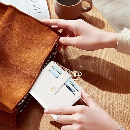 Airkit Small Wallets Woman RFID Blocking Leather Credit Card Holder - with ID Window - Card Wallets for Women - with Zipper Coin Purse - Keychain Wallet thumbnail 2