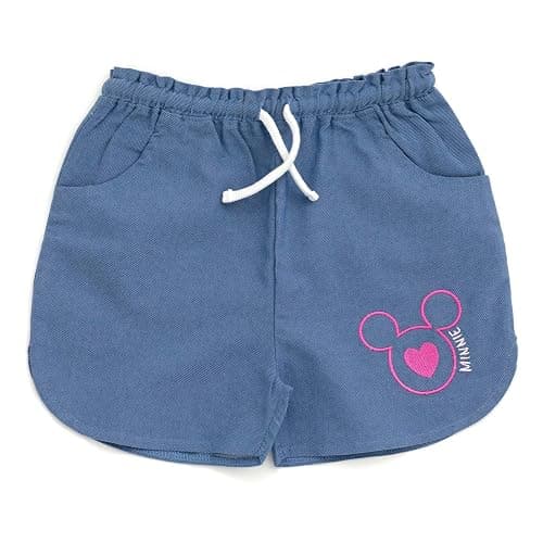 Disney Minnie Mouse Rainbow Floral T-Shirt and Chambray Shorts Outfit Set Infant to Big Kid Sizes (12 Months - 14-16) - 2T - Pink Checkerboard / Blue thumbnail 5