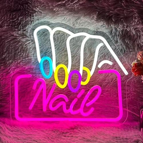Nail Neon Sign suitable for beauty salons, Nail studios, and Nail salon decorations. A great gift for nail technicians. - Image 1