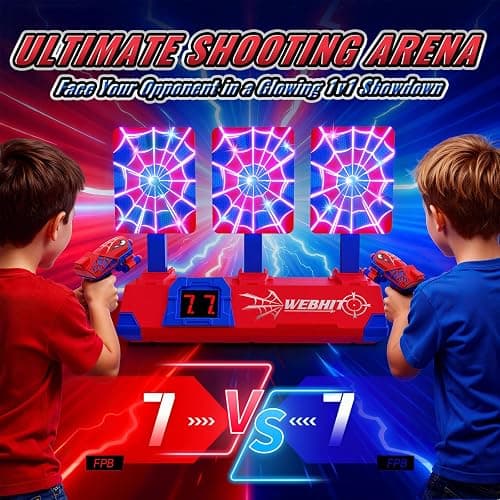 Shooting Toys for 3-12 Year Old Boys, Hero Styles with Glowing Web&Sounds,LCD Scoring and Auto Reset 3 Shooting Targets,Indoor Outdoor Kids Family Games Christmas Birthday Gifts for Boys Toys Age 3-12 thumbnail 6