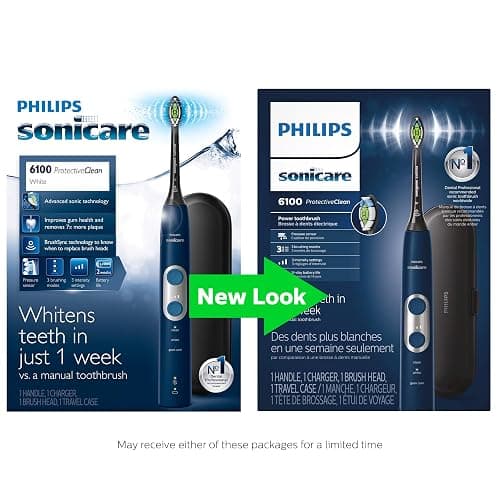 Philips Sonicare ProtectiveClean 6100 Rechargeable Electric Toothbrush, with Pressure Sensor, 3 Cleaning Modes, SmarTimer and QuadPacer, 14-Day Battery Life, Travel Case, Navy Blue, Model HX6871/49 - 1 Count (Pack of 1) - Navy Blue thumbnail 6